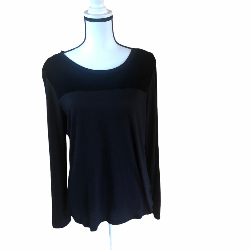 Willi Smith - Rayon and Velvet blouse size L